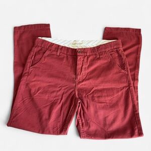 The West Is Dead Rust Red Slim Fit Mens Chino Pants Sz 36